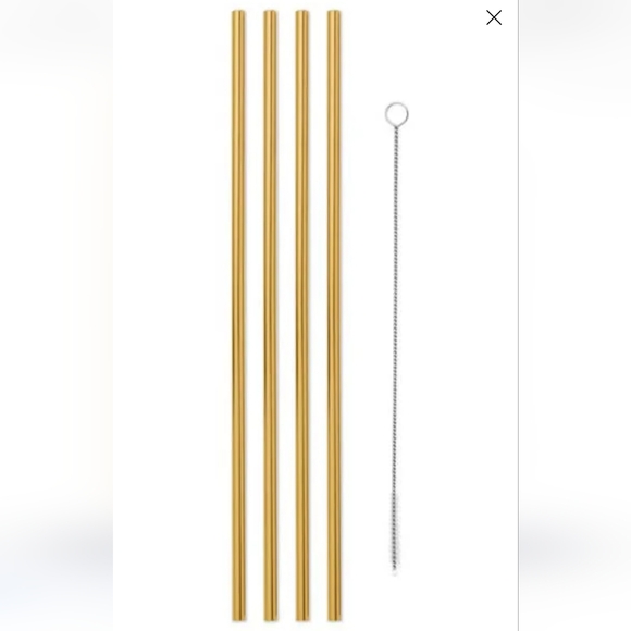 Porter 10in Metal Straws, Set of 4 with Cleaner - Picture 2 of 7